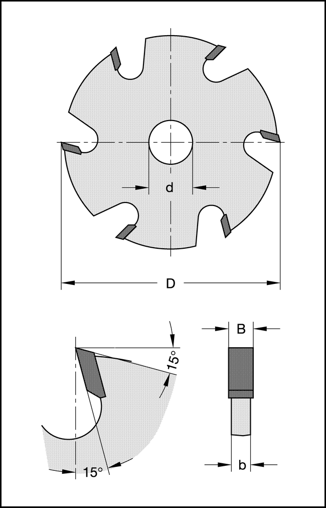 Nutfräser Z = 6 HW 100x4x20