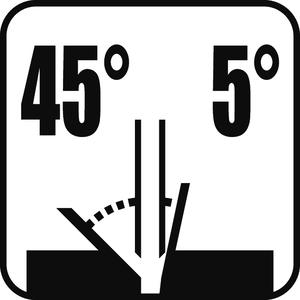 Neigung 45° links /  5° rechts